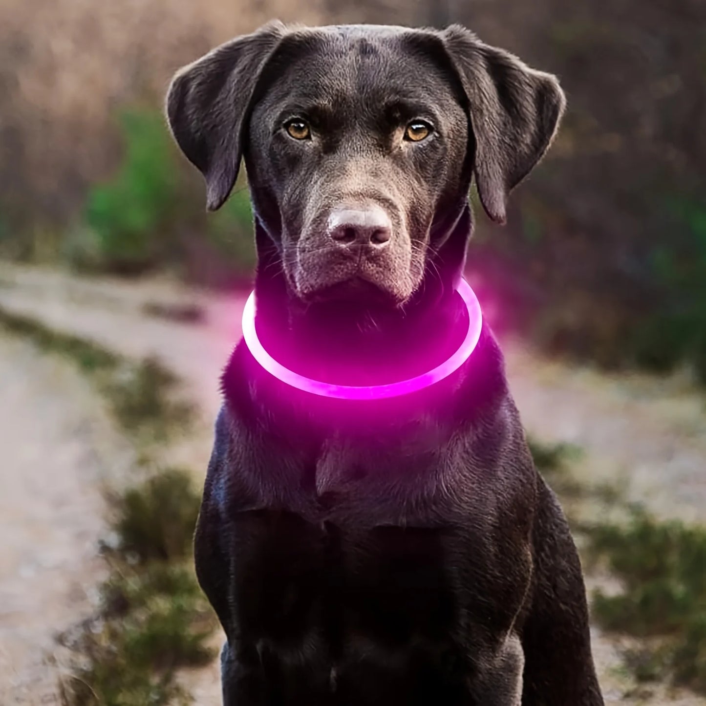 LED Luminous Safety Dog Collar – USB Rechargeable & Weather-Resistant Nylon
