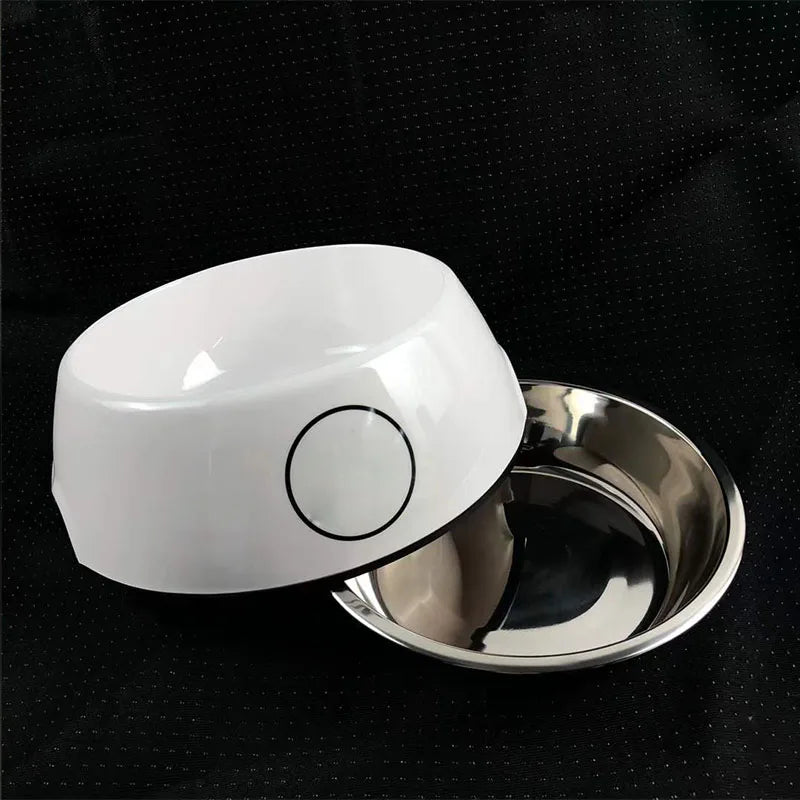 Luxury Stainless Steel Dog & Cat Bowls – Non-Slip Designer Feeder Set with Matching Silicone Mat
