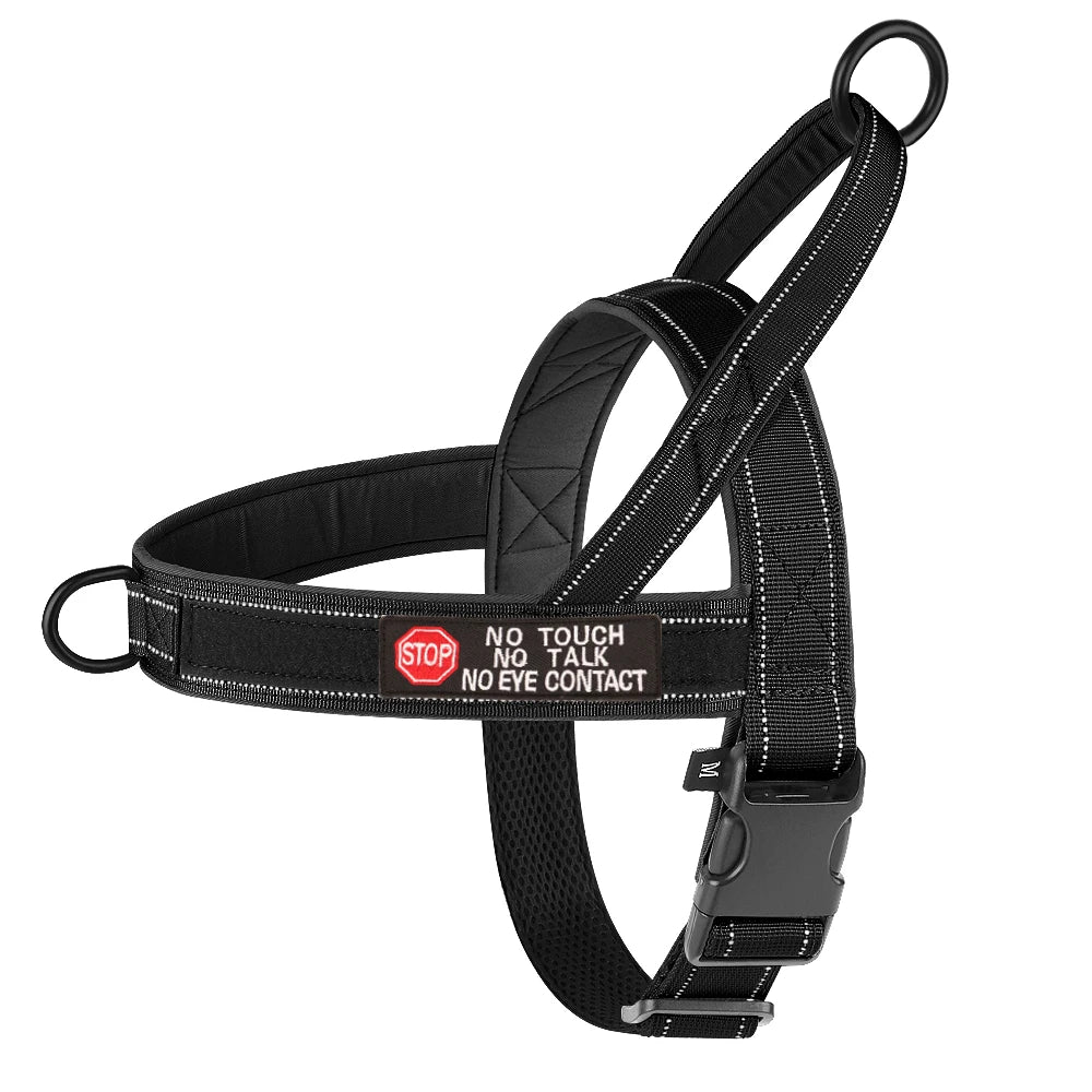 Heavy-Duty Tactical Dog Harness – Reflective No-Pull Training Vest for Small, Medium & Large Breeds