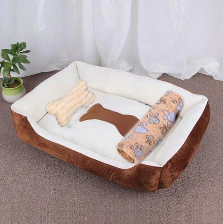 Winter Warmth Pet Couch Bed – Breathable Plush Puppy Nest & Soft Fleece Mat Pad