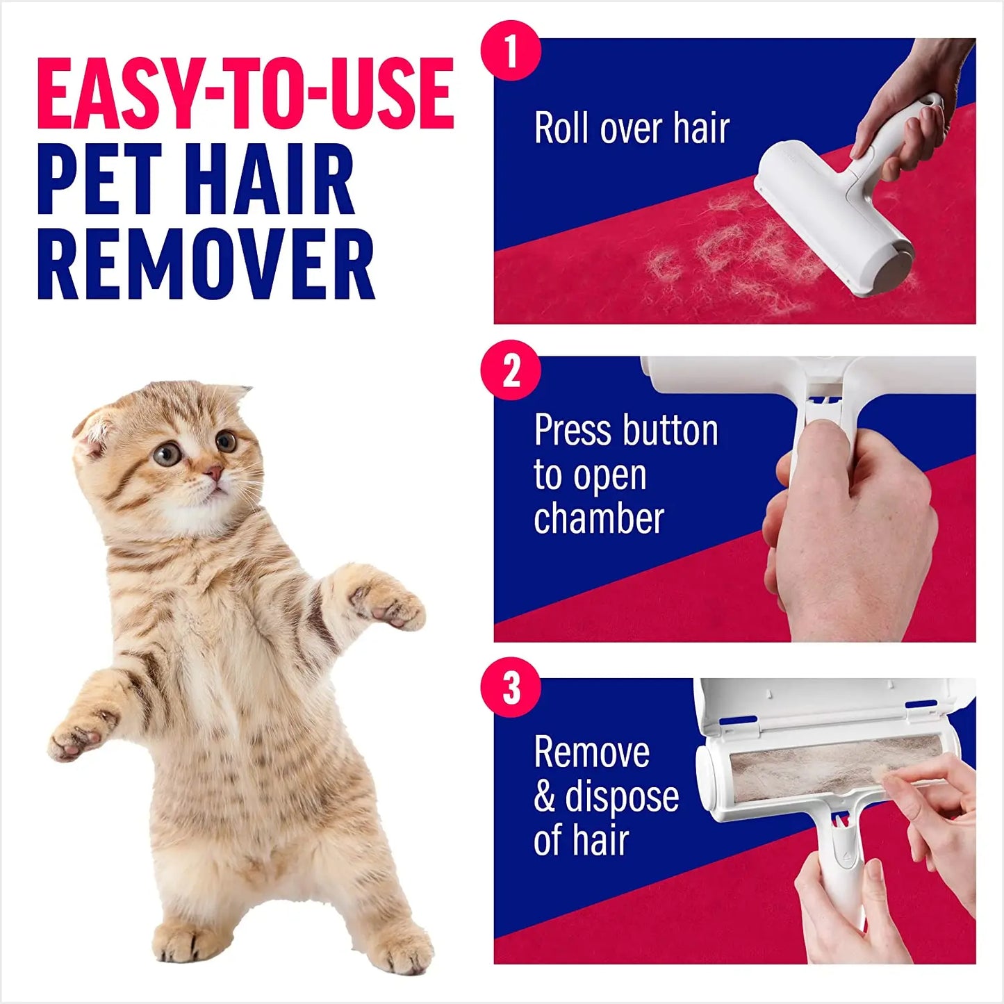 Ultimate Pet Hair Remover Roller – Reusable Self-Cleaning Fur Remover for Furniture & Carpets