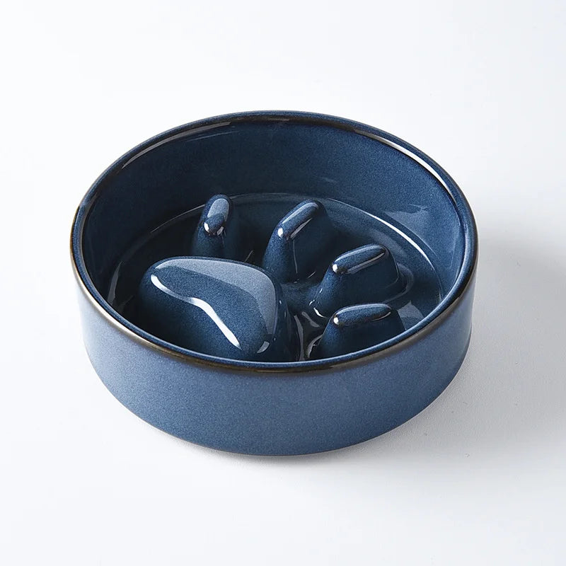 Heavy-Duty Ceramic Slow Food Bowl – Anti-Bloat & Anti-Knock Pet Feeder (500ml)