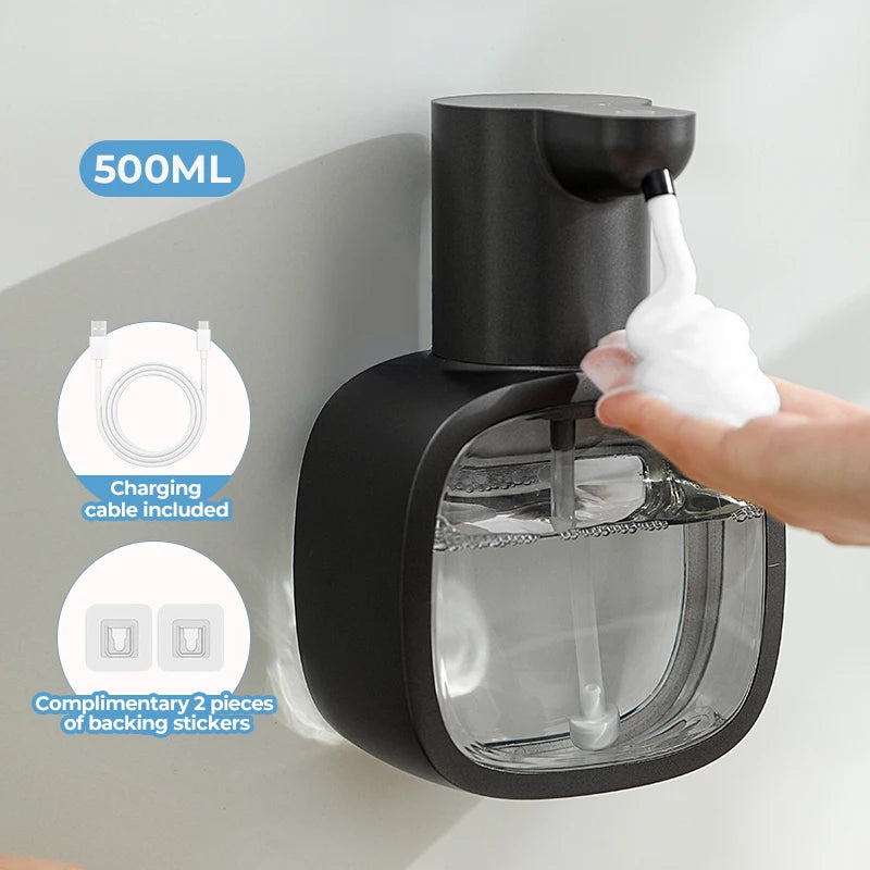 Smart Wall-Mounted Automatic Foam Soap Dispenser – 500ml Touchless Sensor & Rechargeable