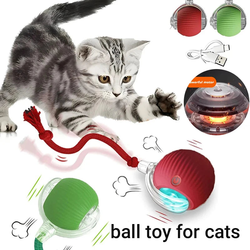 Smart Interactive Cat Ball Toy – Automatic Self-Rolling & USB-C Rechargeable