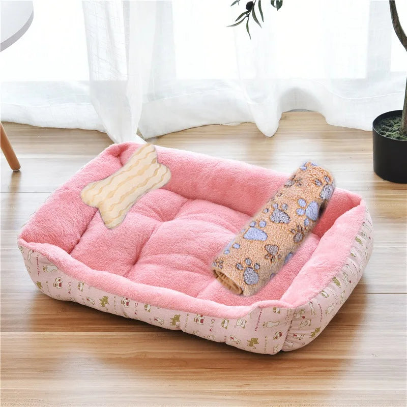Winter Warmth Pet Couch Bed – Breathable Plush Puppy Nest & Soft Fleece Mat Pad
