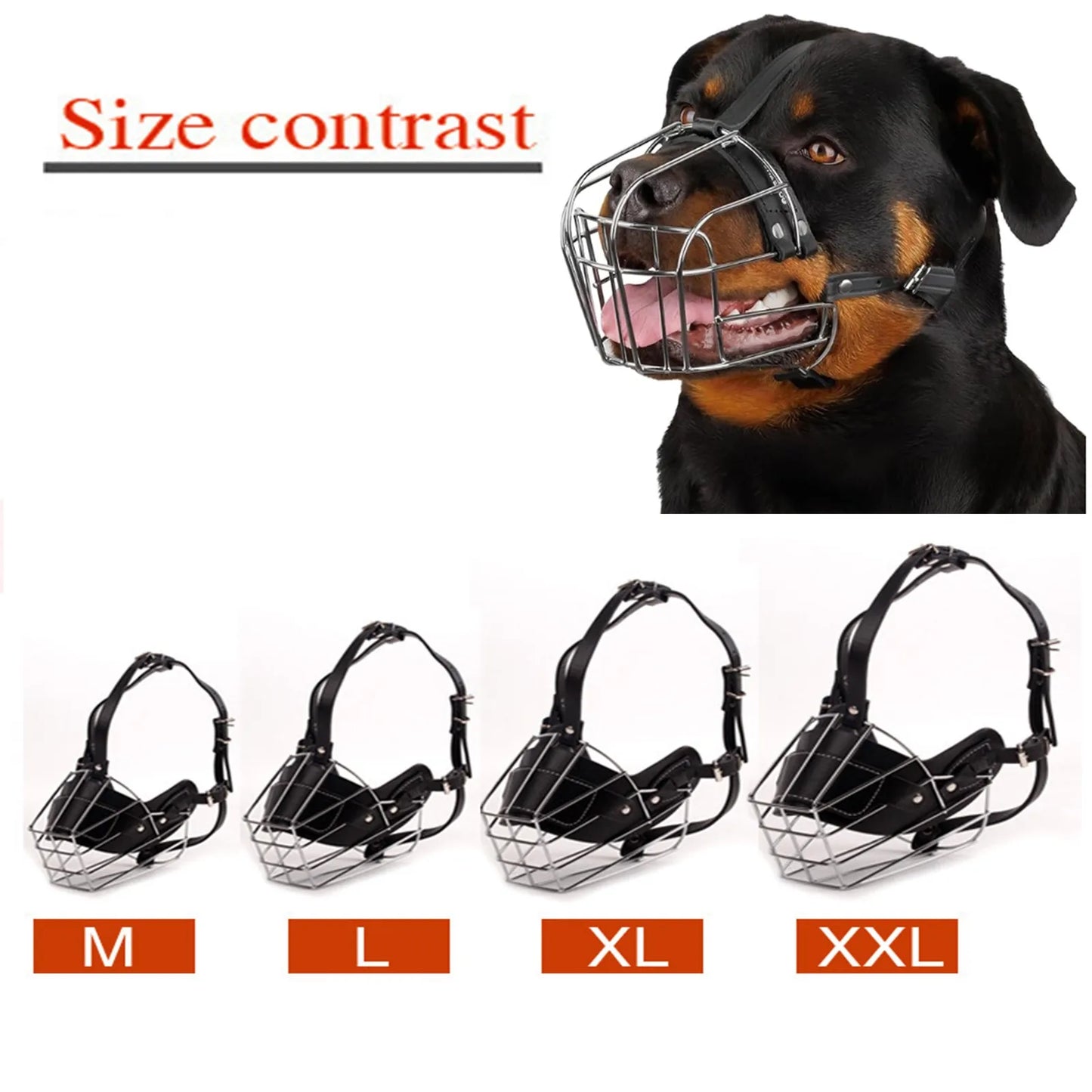 Heavy-Duty Metal Basket Dog Muzzle