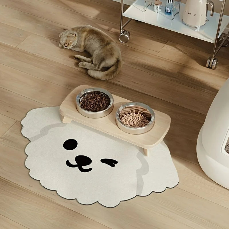 Magic Instant-Dry Pet Placemat – Anti-Bacterial Diatomite Water Absorbent Mat for Dogs & Cats