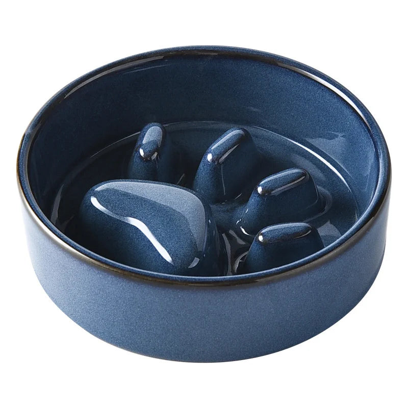 Heavy-Duty Ceramic Slow Food Bowl – Anti-Bloat & Anti-Knock Pet Feeder (500ml)