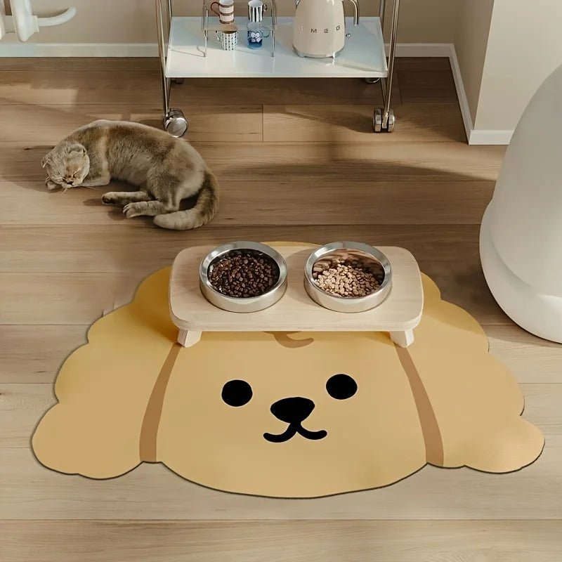 Magic Instant-Dry Pet Placemat – Anti-Bacterial Diatomite Water Absorbent Mat for Dogs & Cats