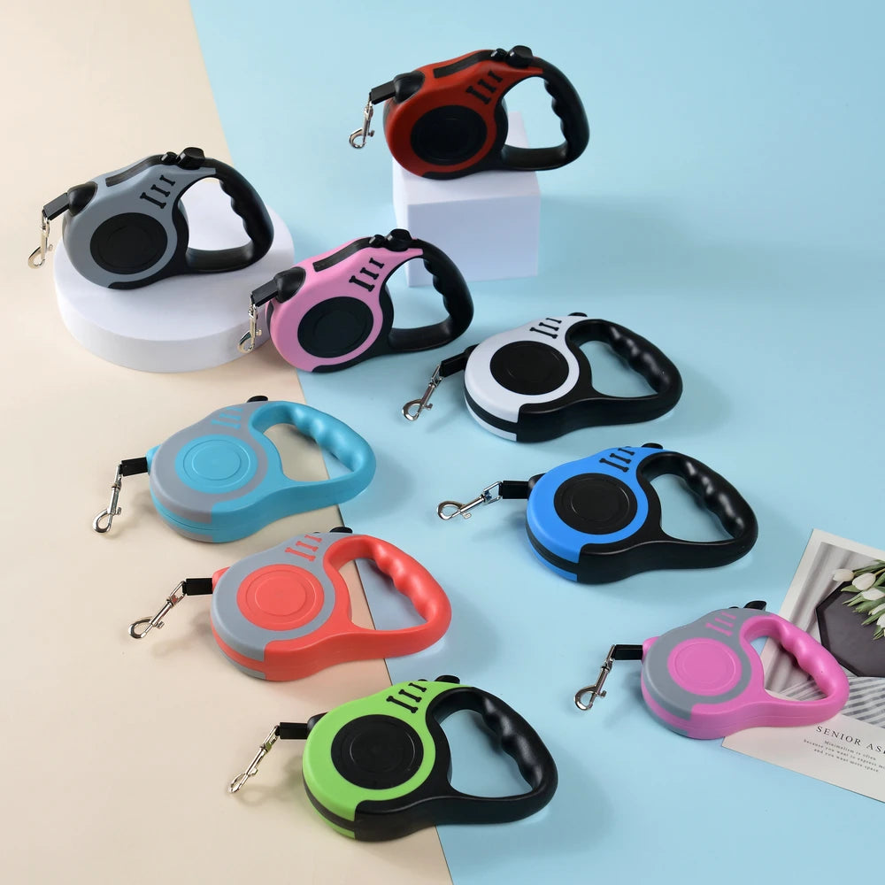 Heavy-Duty Retractable Pet Leash – One-Hand Brake & Lock System for Small to Large Breeds