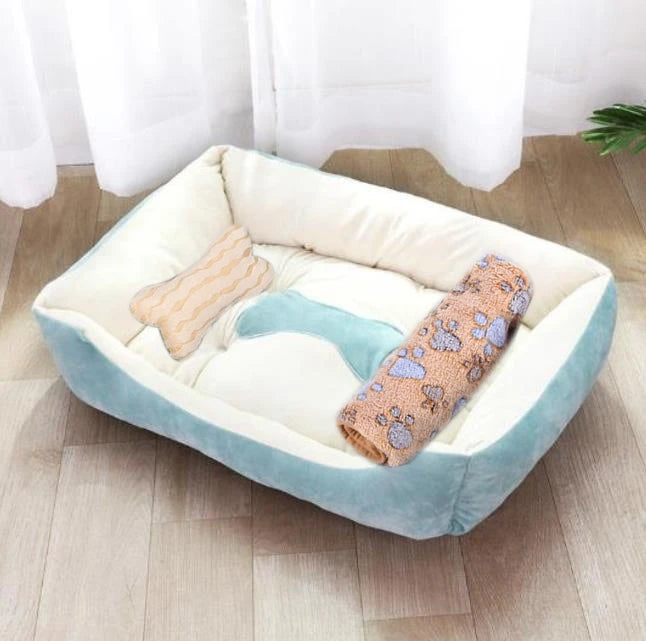 Winter Warmth Pet Couch Bed – Breathable Plush Puppy Nest & Soft Fleece Mat Pad