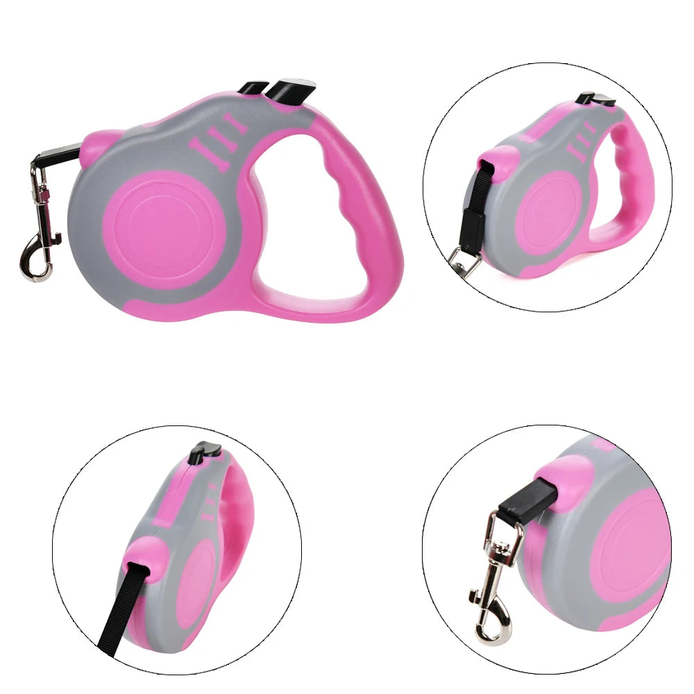 Heavy-Duty Retractable Pet Leash – One-Hand Brake & Lock System for Small to Large Breeds