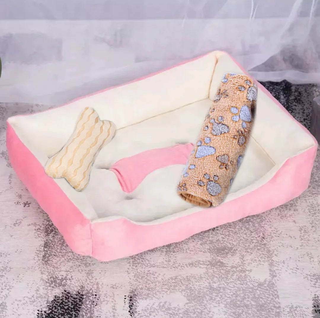 Winter Warmth Pet Couch Bed – Breathable Plush Puppy Nest & Soft Fleece Mat Pad