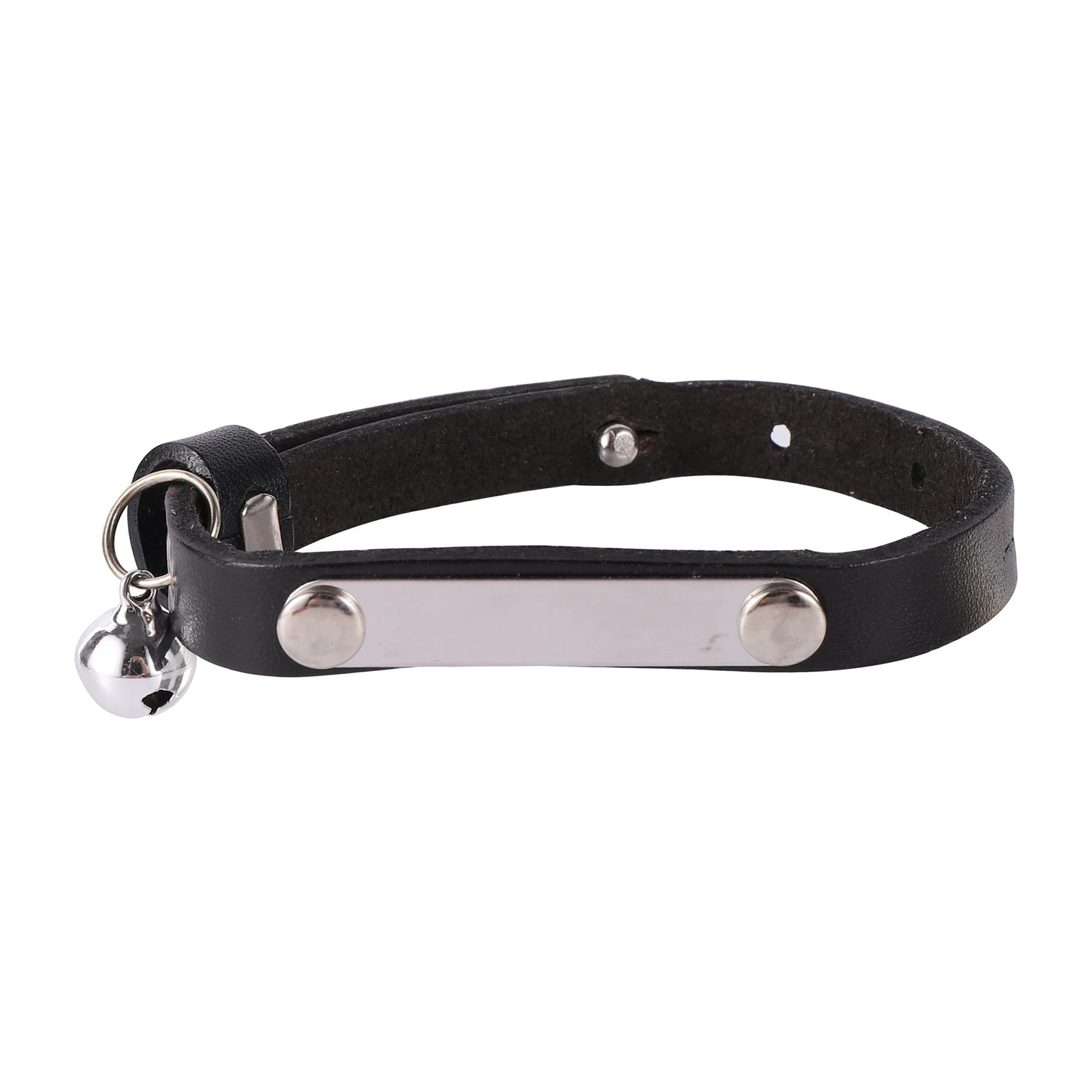 Personalized Genuine Leather Cat Collar – Adjustable Anti-Loss DIY Nameplate & Bell for Kittens & Cats