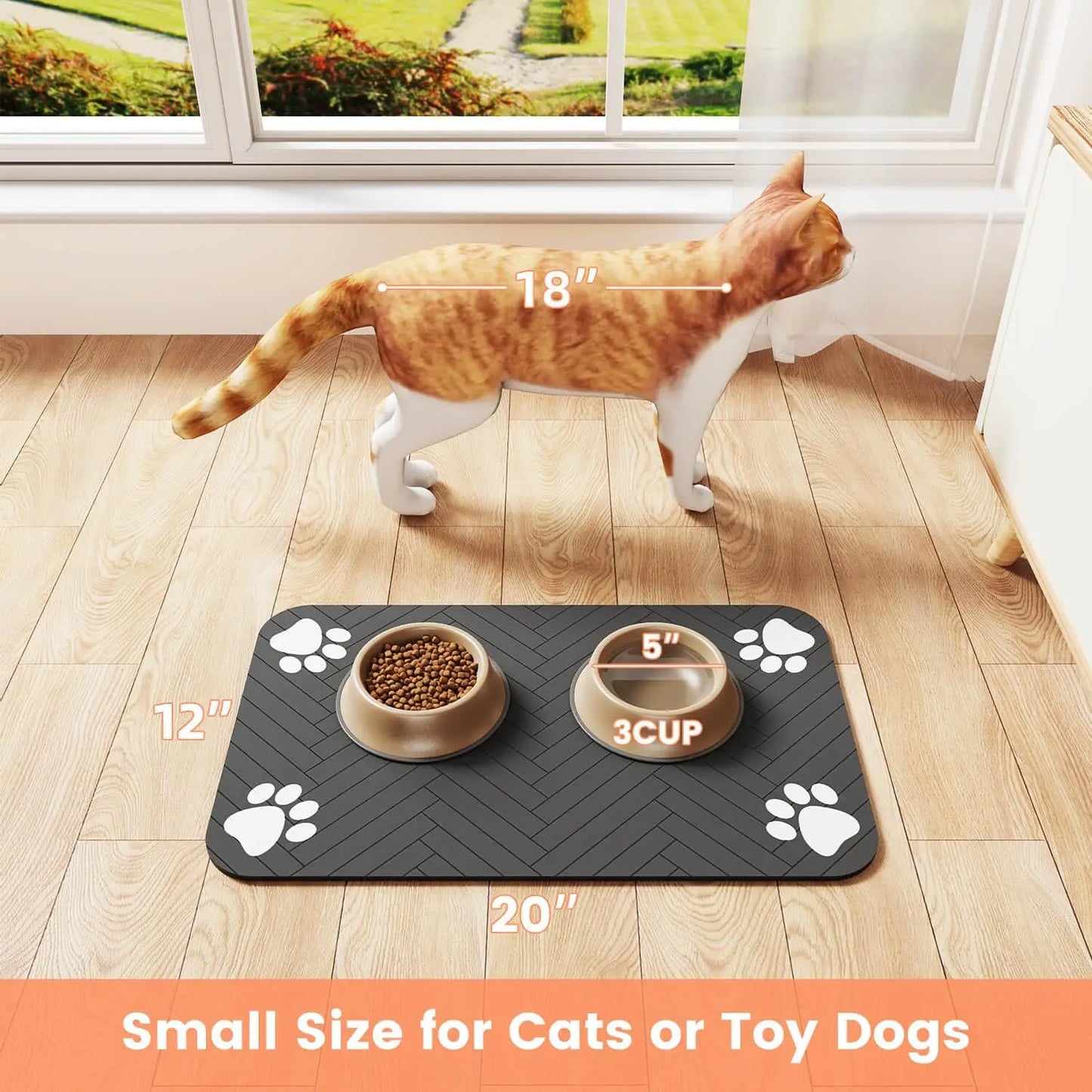 Instant-Dry Diatomite Pet Feeding Mat – Absorbent & Non-Slip Waterproof Placemat