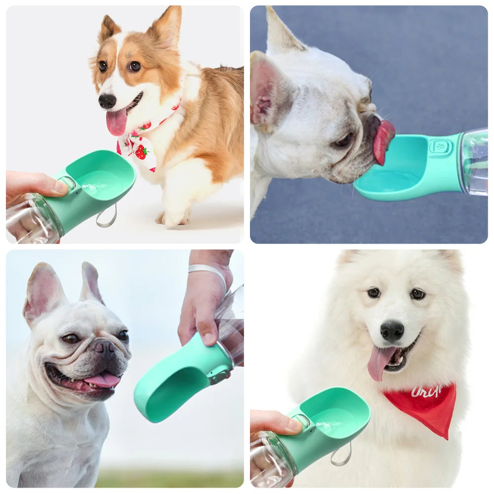 Portable Leakproof Dog Water Bottle – 3-in-1 Travel Drinking Bowl & Dispenser