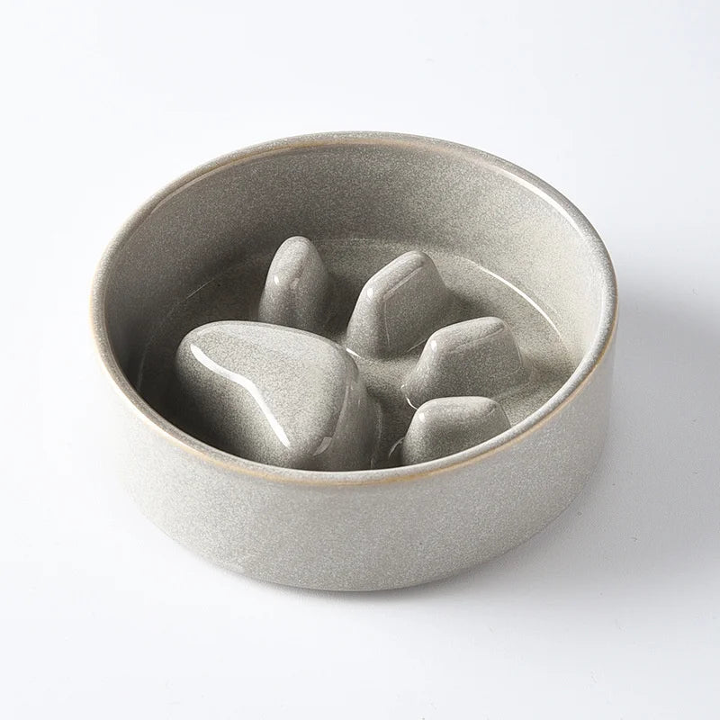 Heavy-Duty Ceramic Slow Food Bowl – Anti-Bloat & Anti-Knock Pet Feeder (500ml)