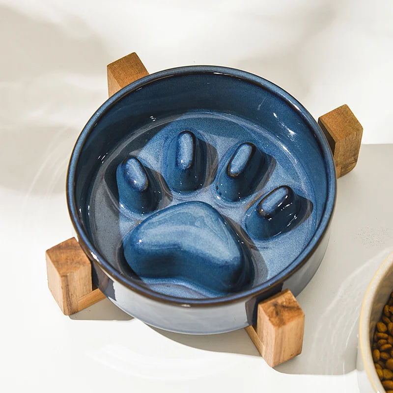 Heavy-Duty Ceramic Slow Food Bowl – Anti-Bloat & Anti-Knock Pet Feeder (500ml)