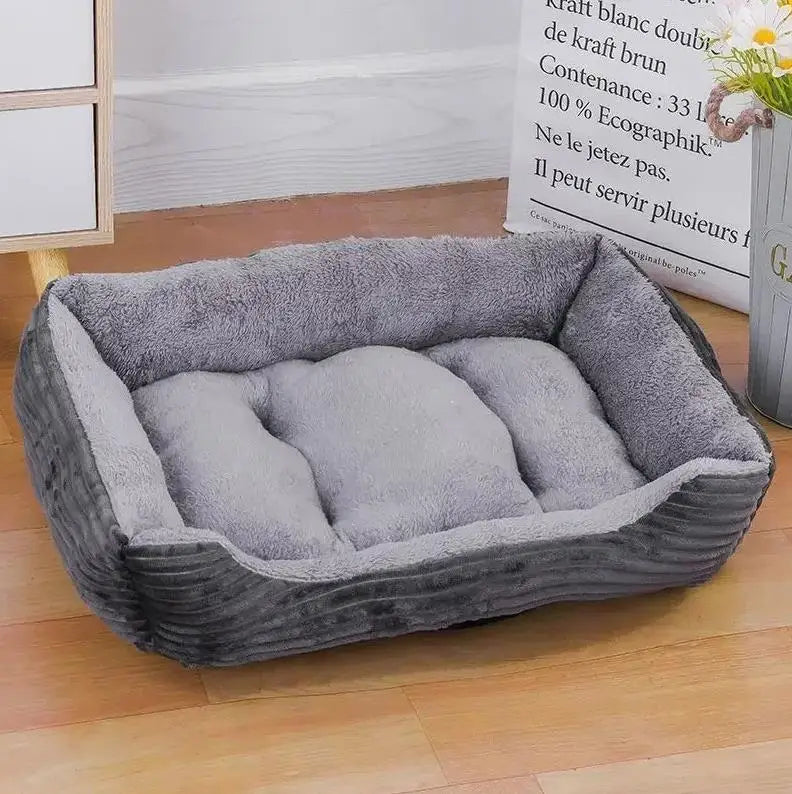 Winter Warmth Pet Couch Bed – Breathable Plush Puppy Nest & Soft Fleece Mat Pad