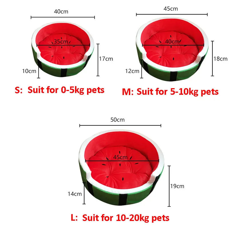 Watermelon Shaped Pet Bed – 100% Cotton Thermal Cave Kennel for Kittens & Puppies