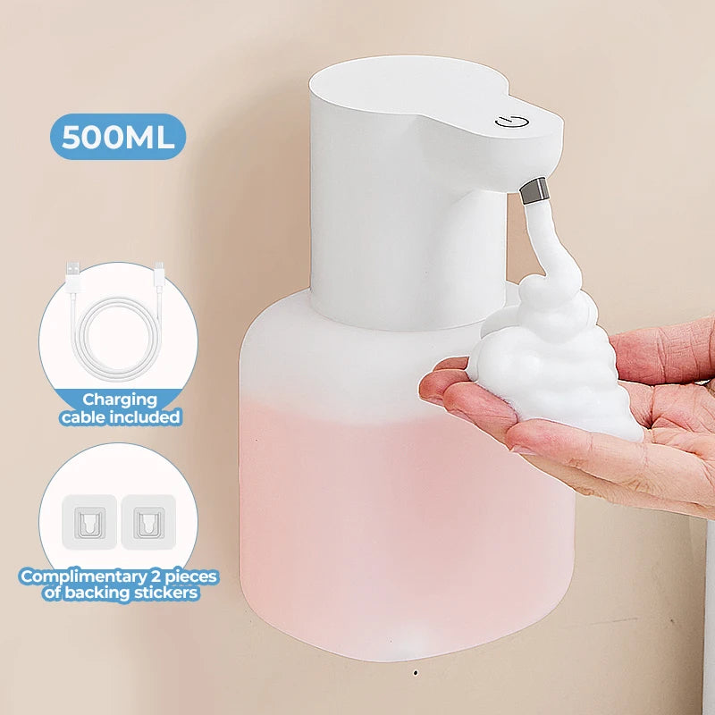 Smart Wall-Mounted Automatic Foam Soap Dispenser – 500ml Touchless Sensor & Rechargeable