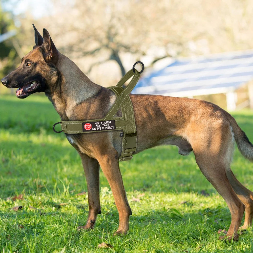 Heavy-Duty Tactical Dog Harness – Reflective No-Pull Training Vest for Small, Medium & Large Breeds