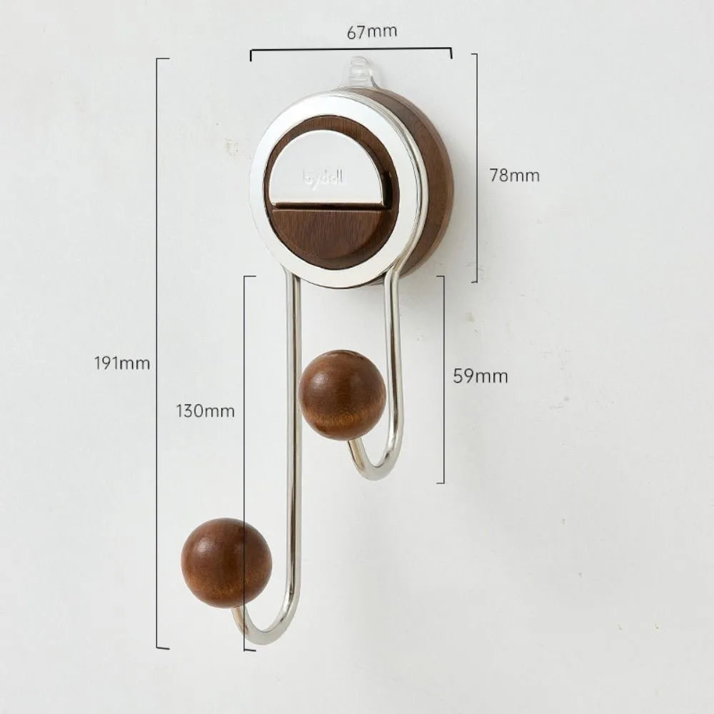 No-Drill Waterproof Shower Hooks – 15lb Capacity Vacuum Suction Double Hanger for Home Organization