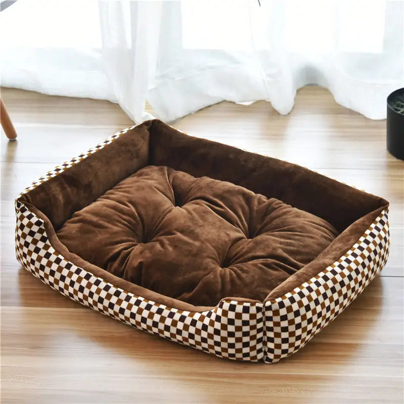 Winter Warmth Pet Couch Bed – Breathable Plush Puppy Nest & Soft Fleece Mat Pad