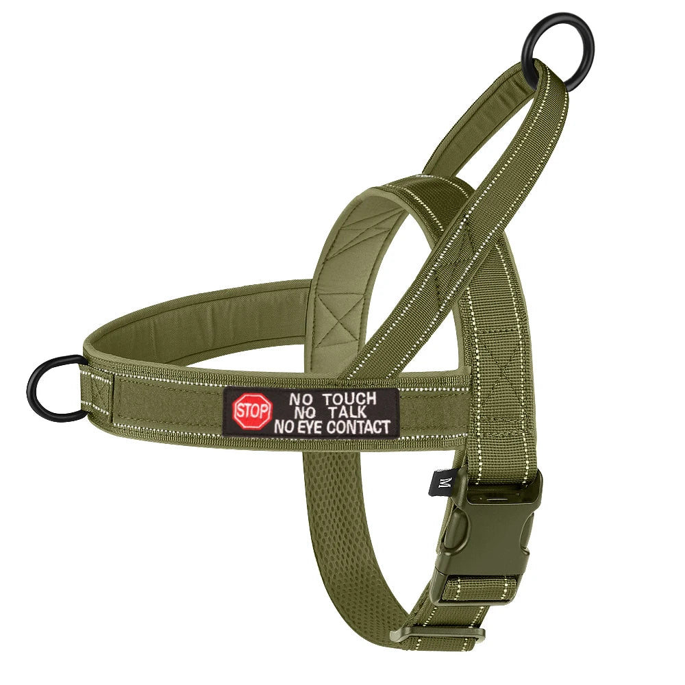 Heavy-Duty Tactical Dog Harness – Reflective No-Pull Training Vest for Small, Medium & Large Breeds