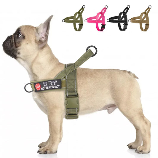 Heavy-Duty Tactical Dog Harness – Reflective No-Pull Training Vest for Small, Medium & Large Breeds