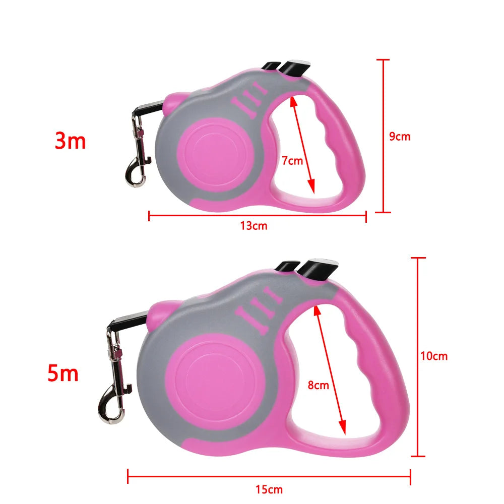 Heavy-Duty Retractable Pet Leash – One-Hand Brake & Lock System for Small to Large Breeds