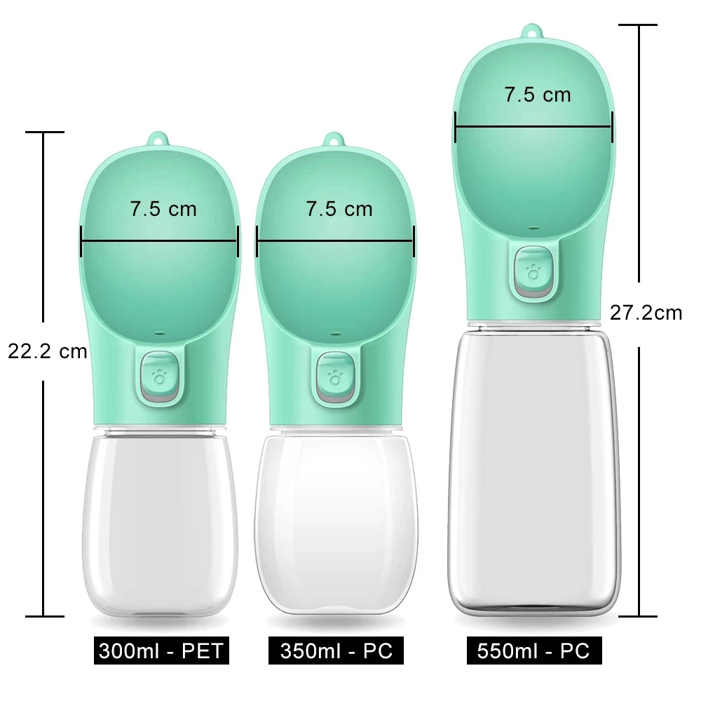 Portable Leakproof Dog Water Bottle – 3-in-1 Travel Drinking Bowl & Dispenser