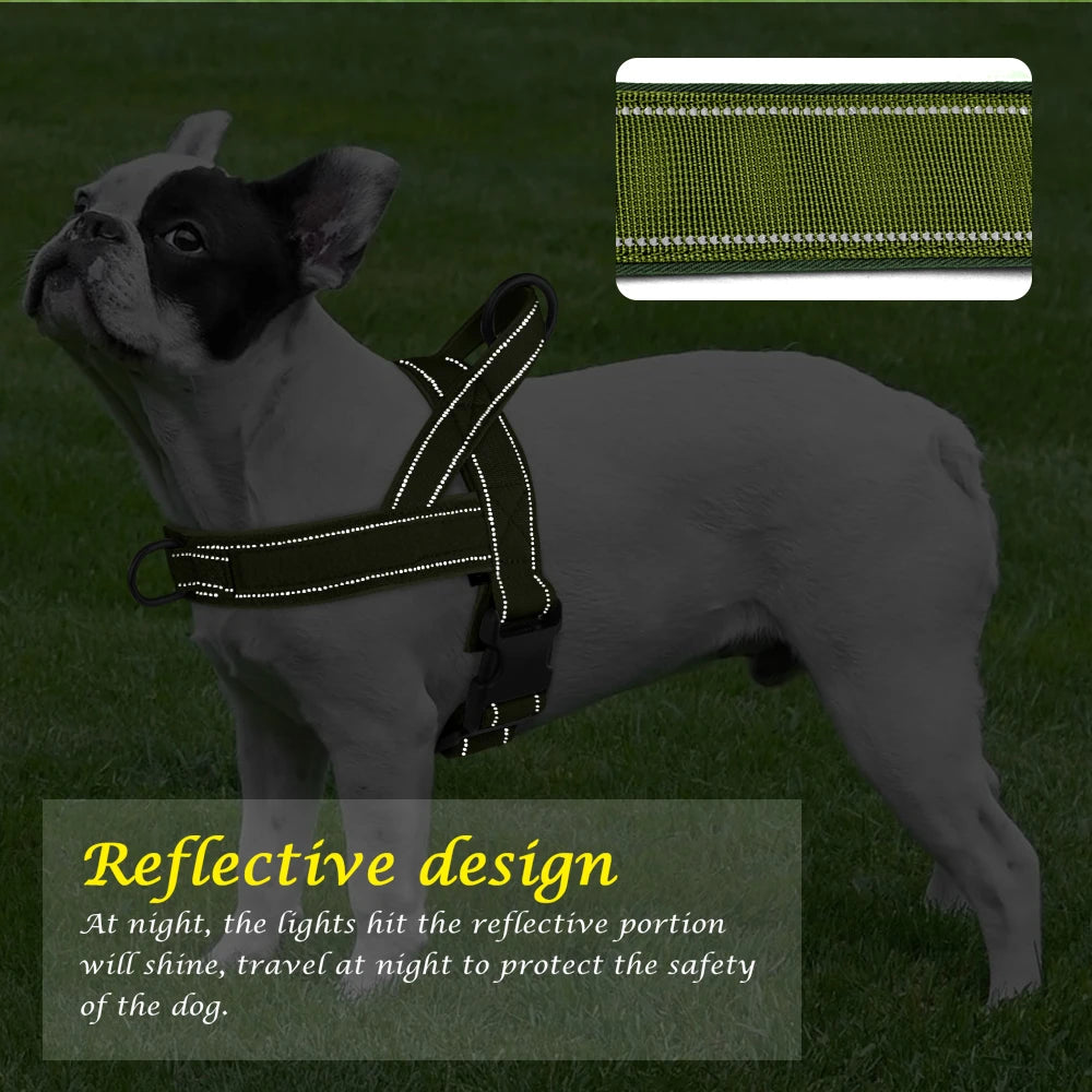 Heavy-Duty Tactical Dog Harness – Reflective No-Pull Training Vest for Small, Medium & Large Breeds