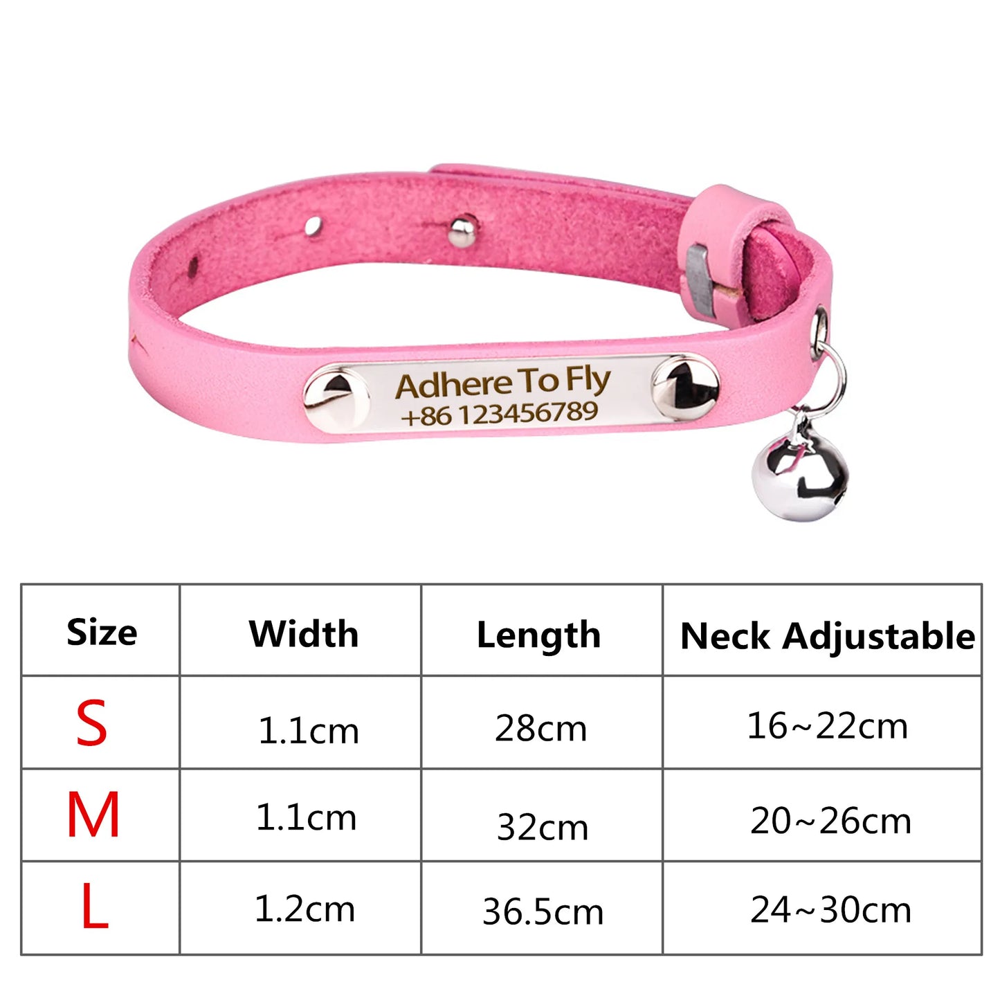 Personalized Genuine Leather Cat Collar – Adjustable Anti-Loss DIY Nameplate & Bell for Kittens & Cats